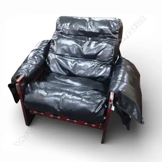 MODERN BLACK VINYL ARMCHAIR