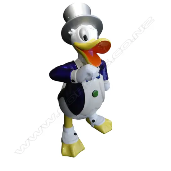 LARGE DONALD DUCK FIBREGLASS FIGURE IN BRIGHT COLOURED AUTOMOTIVE PAINT & LACQUER H.1500mm