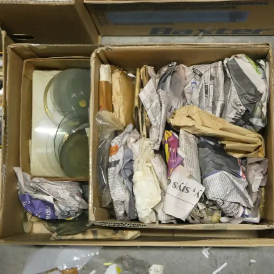 BOX OF GLASS CLOCK FACES