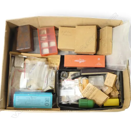 BOX VINTAGE WATCHMAKERS PARTS ETC