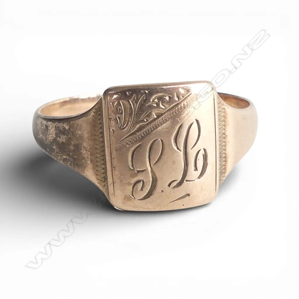 EARLY 20thC 9ct ROSE GOLD SIGNET RING 4.1gms SIZE W Image 1++