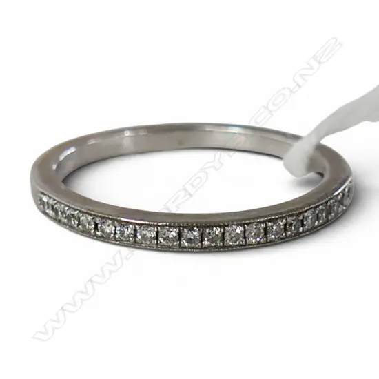 18CT WG DIAMOND ETERNITY RING 2.5gms W. VALUATION SIZE P