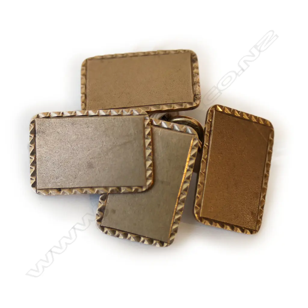 PR 9ct GOLD CUFFLINKS Art Deco fine zig-zag edge 7.58gms  Image 1++