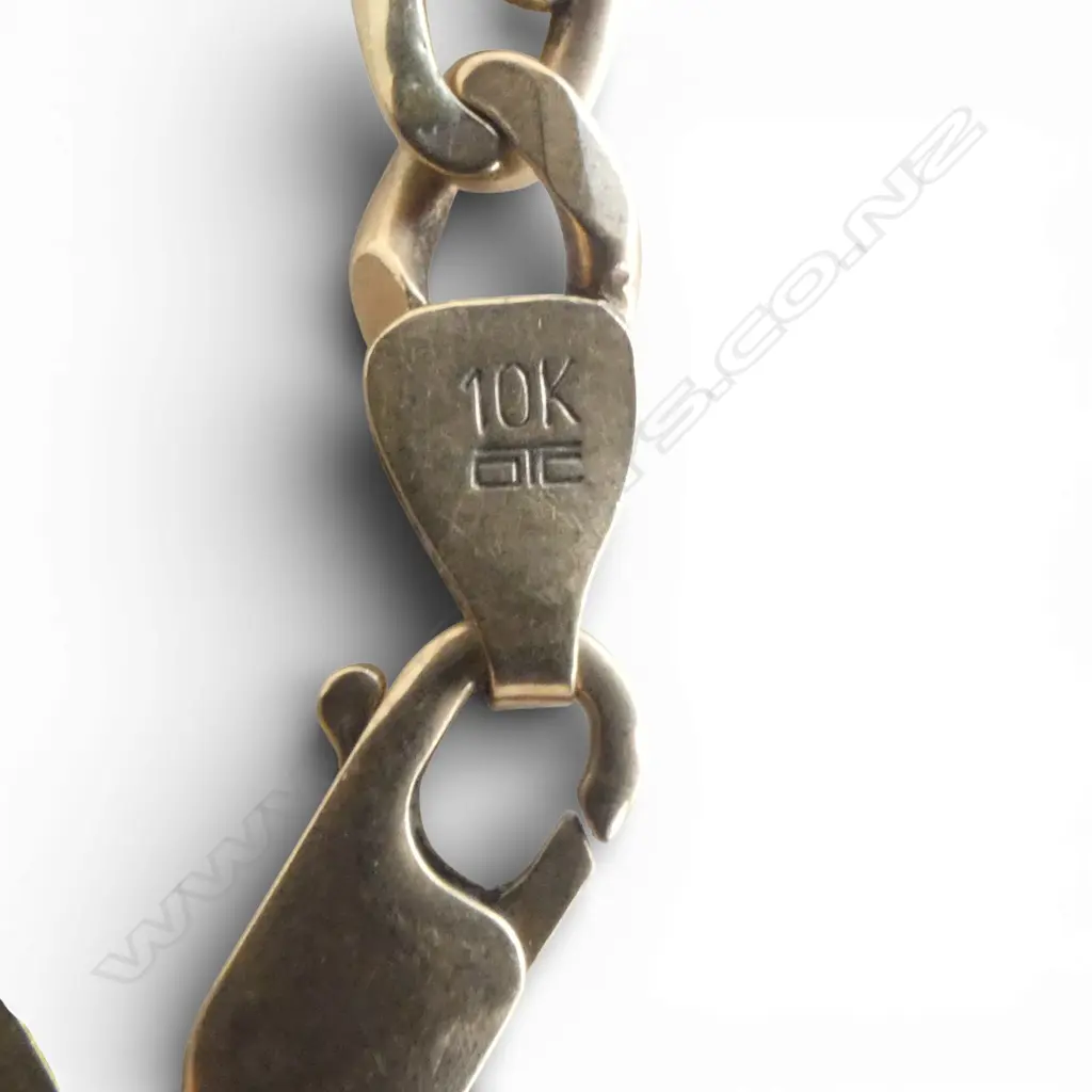 10CT Yellow Gold BRACELET w. GOLD NUGGETS testing as 21ct gold. L.200mm. 1 break needs resoldering 12.1gms Image 1++