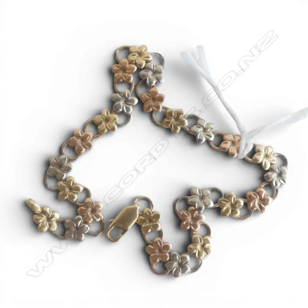 14CT MULTI COLOUR GOLD BRACELET L.200mm 4.9gms Image 1++