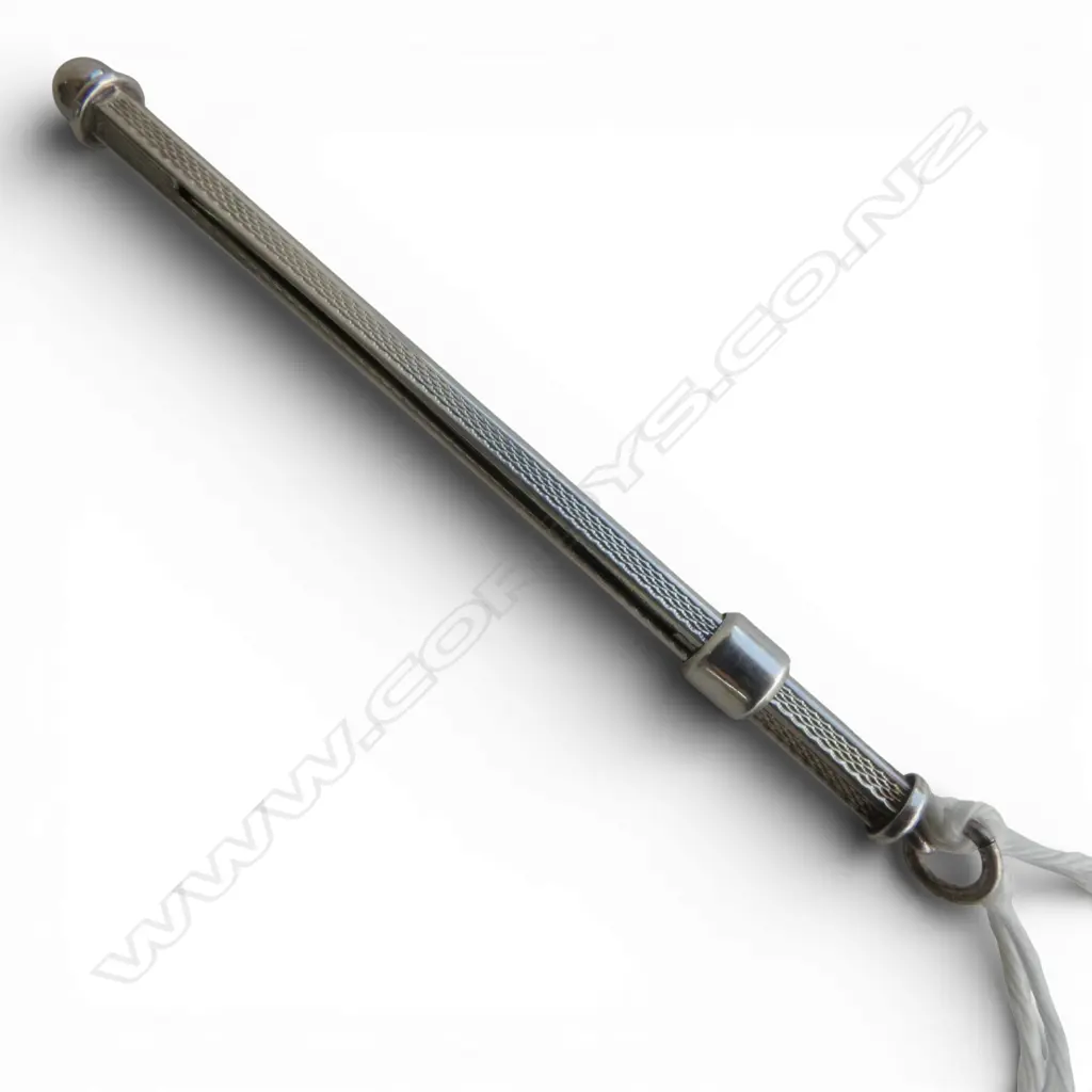 c1920's SILVER EXTENDABLE SWIZZEL STICK machine engraved Image 1++