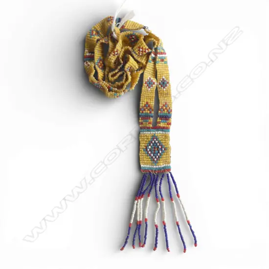 VINTAGE NATIVE AMERICAN FINE GLASS BEAD NECKLACE minor faults