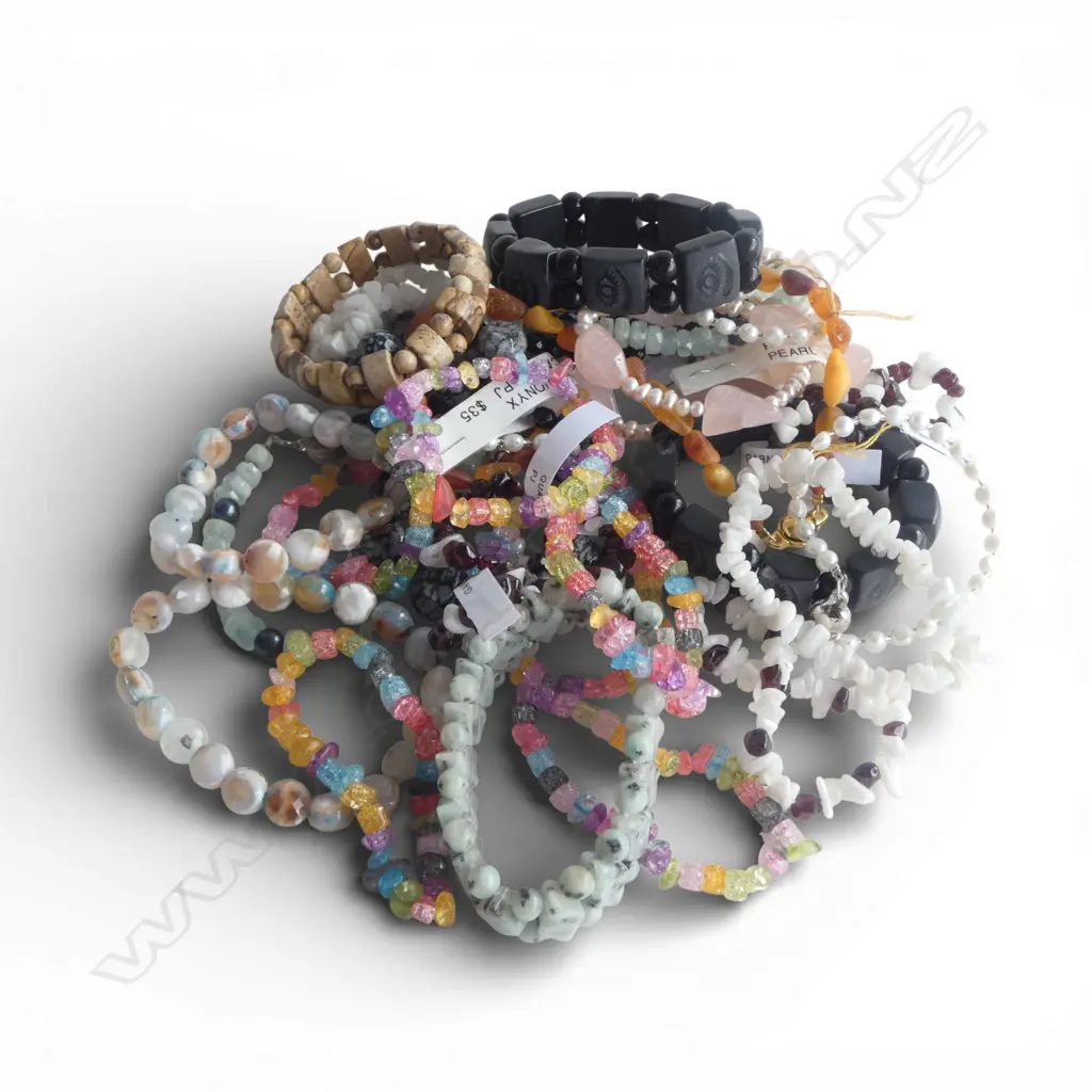ASST. QUARTZ BRACELETS & NECKLACES, new old stock Image 1++