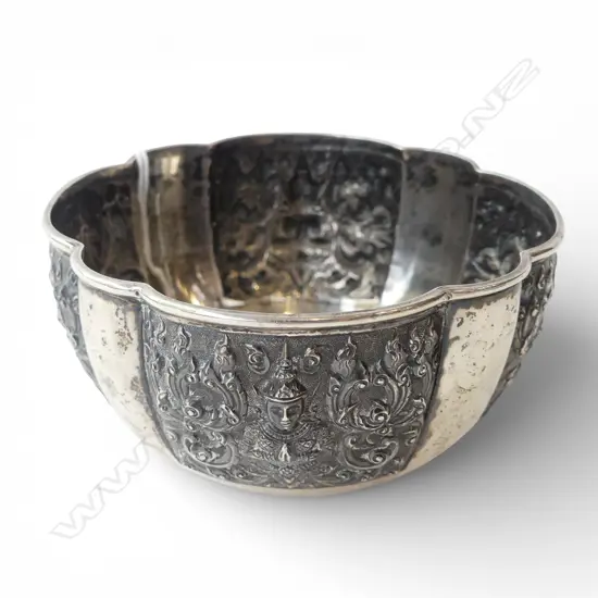THAI SILVER? LOBED BOWL Dia.105mm 111gms