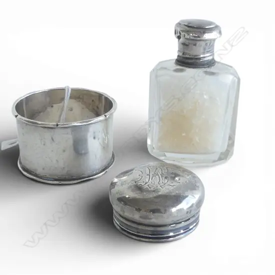 STG SILVER CAP SMELLING SALTS, NAPKIN RING & LID FOR JAR 31gms