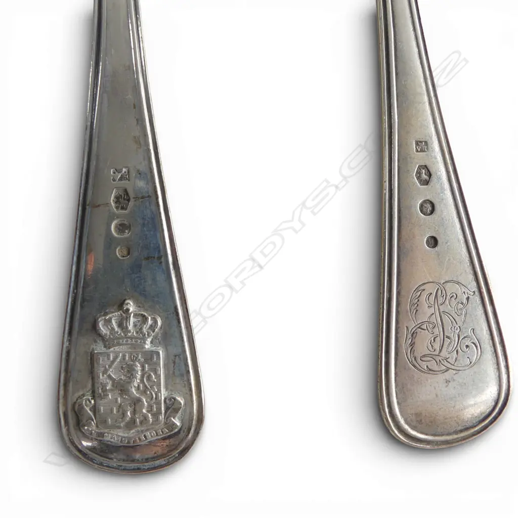 2 DUTCH .833 (MIN) SILVER SPOONS L.210mm 134gms JM VAN KEMPEN & ZOON Image 1++