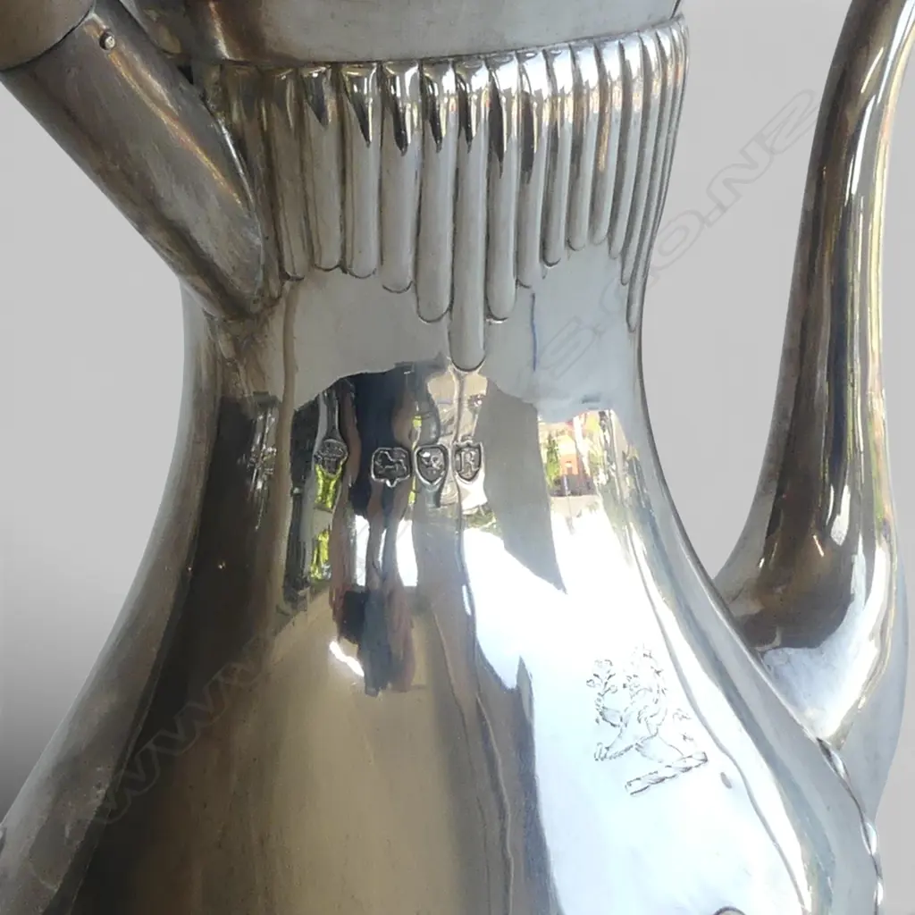 STG SILVER COFFEE POT, CHARLES STUART HARRIS, LONDON 1898, 746gms FAULTED Image 1++
