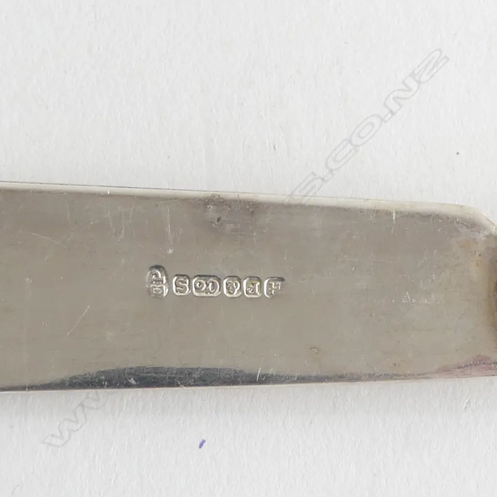 CASED 6 PLACE IVORINE 'BONE' CUTLERY SET w. stg silver presentation plaque Image 1++