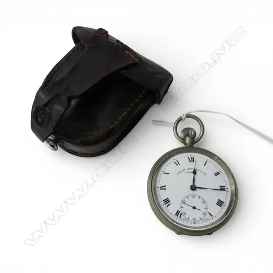 STEWART DAWSON & CO POCKET WATCH in old leather case 