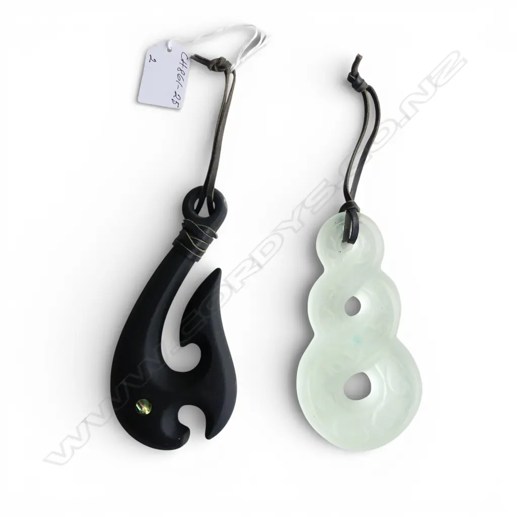 2 FROSTED CAST CRYSTAL ORNAMENTS, blk hook /pale twist, L.120mm, new in box Image 1++