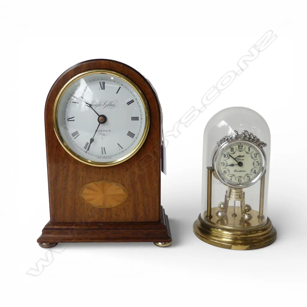 2 CLOCKS; KNIGHTS & GIBBINS H. + DOMED  Image 1++