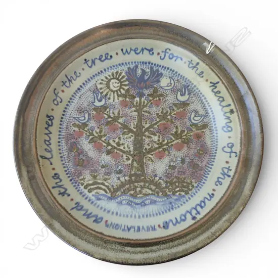 PHOENIX POTTERY WALL DISH HANDPAINTED by JULL TOTTY Dia.440mm