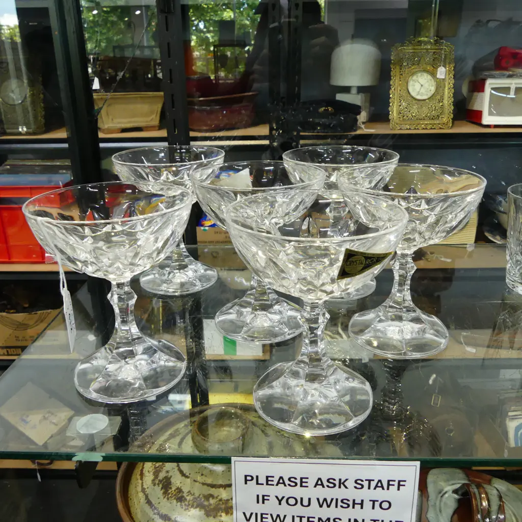 SET OF 6 VINTAGE ITALIAN CHAMPAGNE SAUCERS, H.122mm, Dia.100mm Image 1++