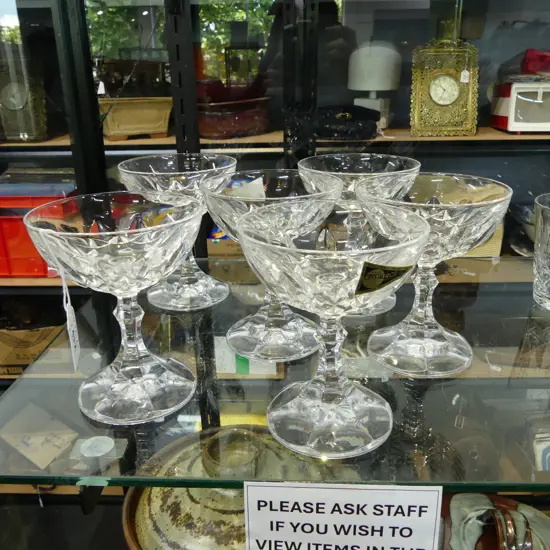 SET OF 6 VINTAGE ITALIAN CHAMPAGNE SAUCERS, H.122mm, Dia.100mm