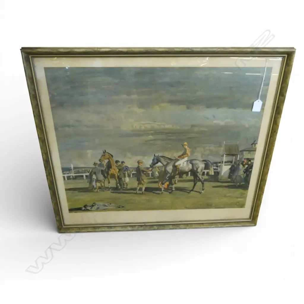 SIR ALFRED MUNNINGS 'AFTER THE RACE' CHROMOLITHOGRAPH 565x680mm Image 1++