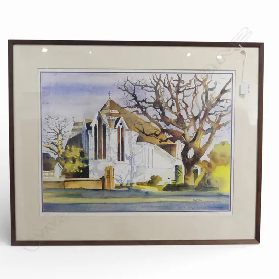 PETER MCINTYRE, ST STEPHENS CHAPEL PARNELL, EDITIONED POSTER PRINT 9/150, 390 X 550MM 