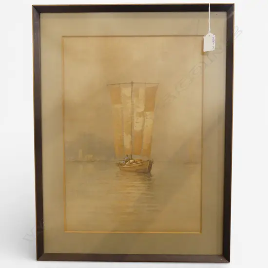 UNTITLED SAILING SCENE, WATERCOLOUR, indistinct label verso 420x300mm Possibly by T H Watanabe