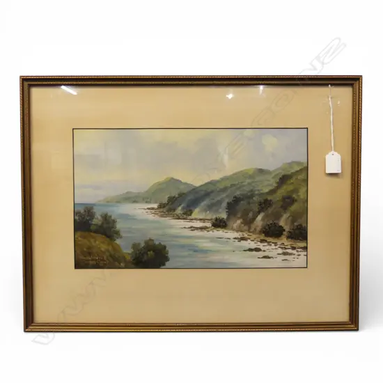 JOHN MAYCLAIR 'NEAR WILSONS B. THAMES COAST' OIL 235x395mm