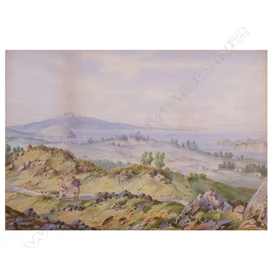 C. D. BARRAUD, AUCKLAND HARBOUR 1875, CHROMOLITHOGRAPH, 240 x 340mm