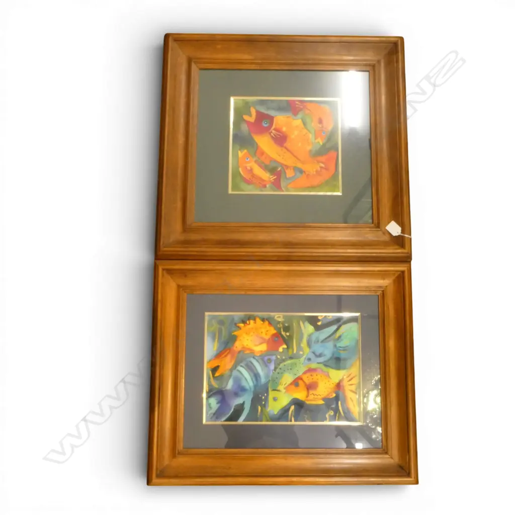 2 WATERCOLOURS by ELAINE GRIBBLE one titled tropical fish dated 1998 260x235 240x250mm Image 1++