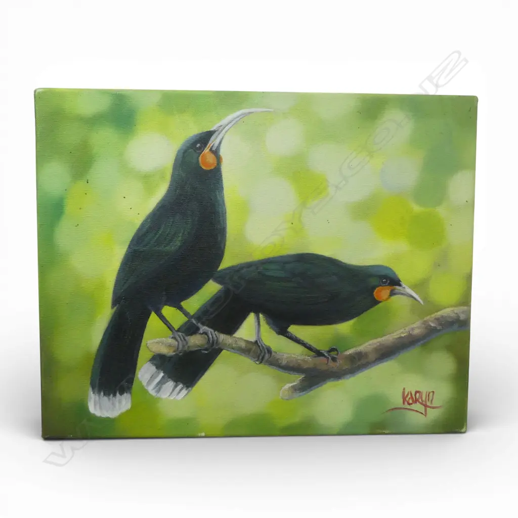 KARYN HITCHMAN, SECRET HUIA, OIL ON CANVAS, 205x255mm  Image 1++