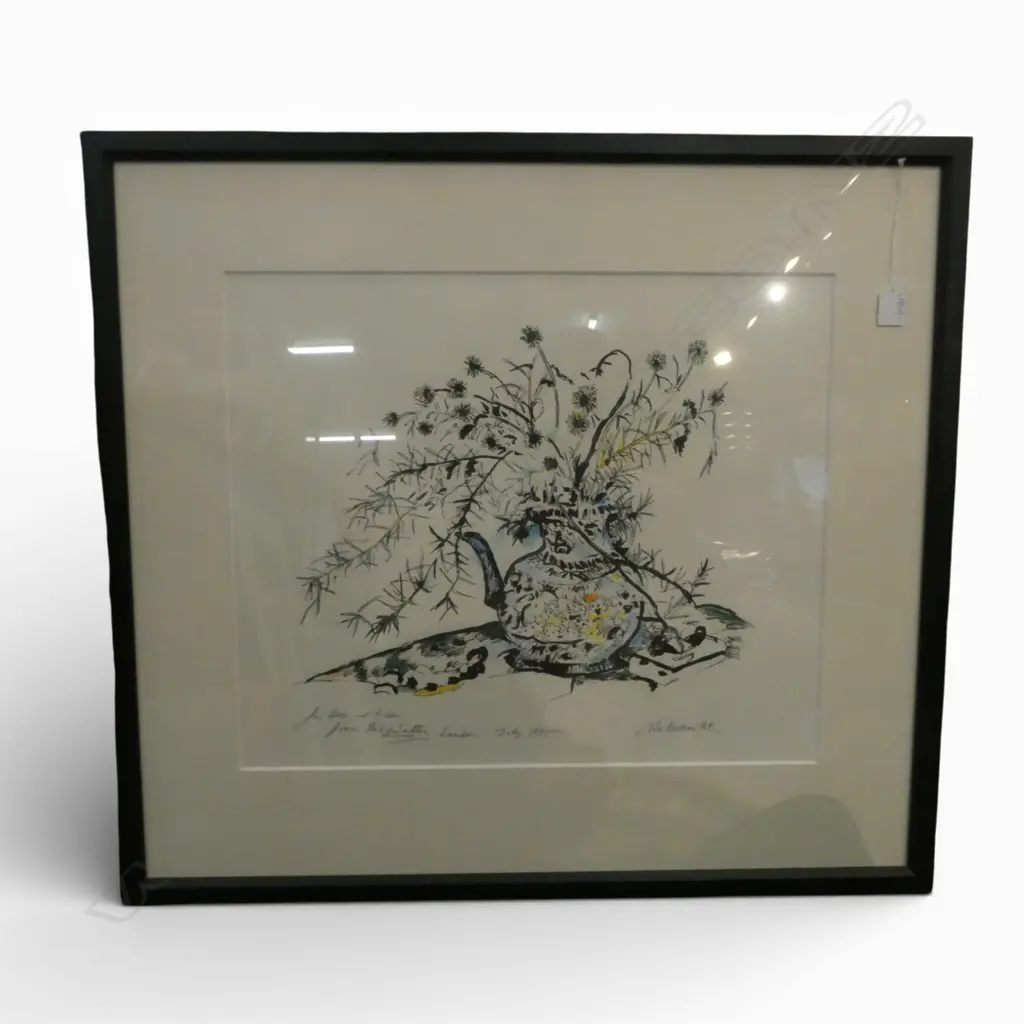 PHILIP SUTTON (UK b.1928) 'THE EASTERN POT' INK & WC ON PAPER, 1985 460x550mm Image 1++