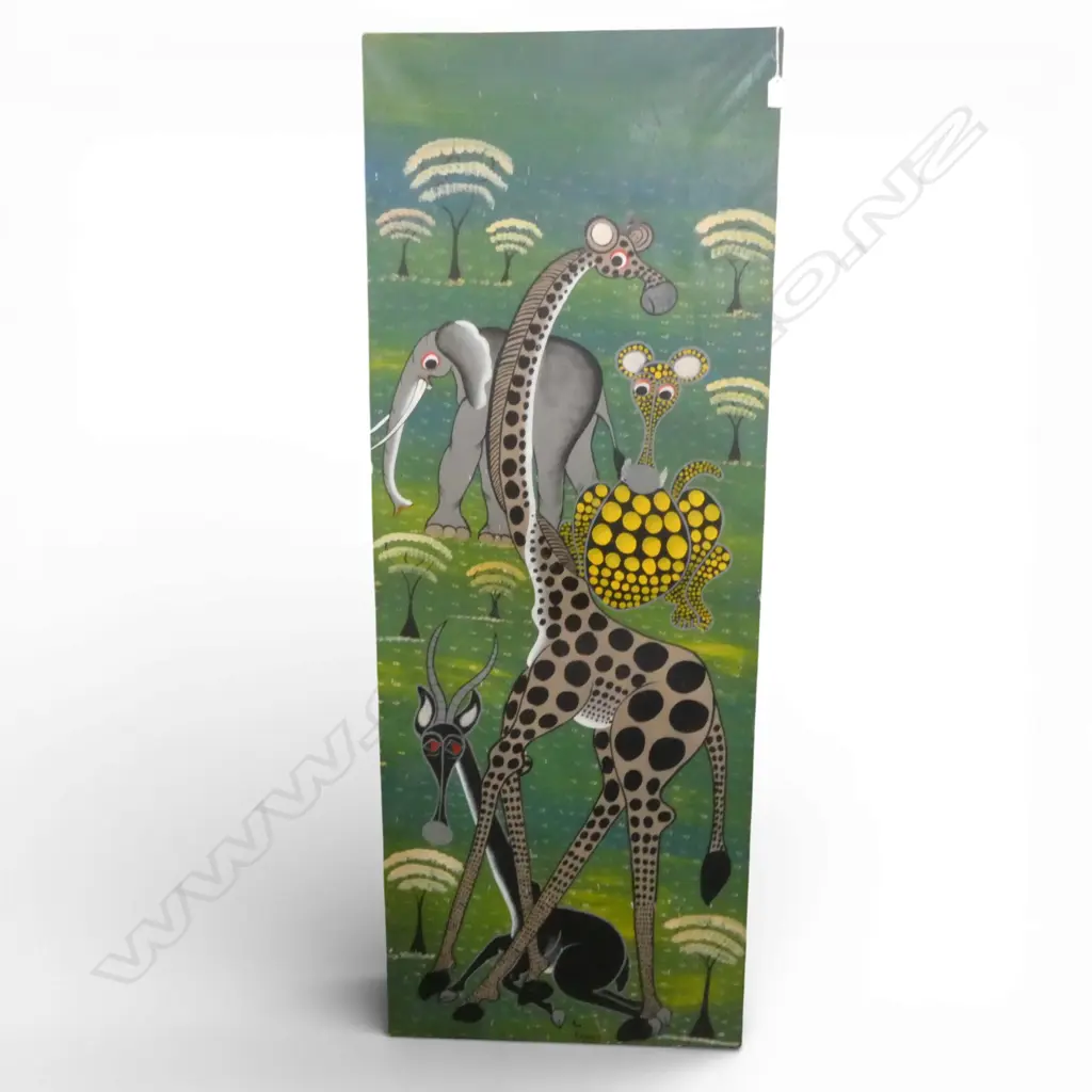 AFRICAN ANIMALS ARTWORK, ACRYLIC ON CANVAS 1410x530mm Image 1++