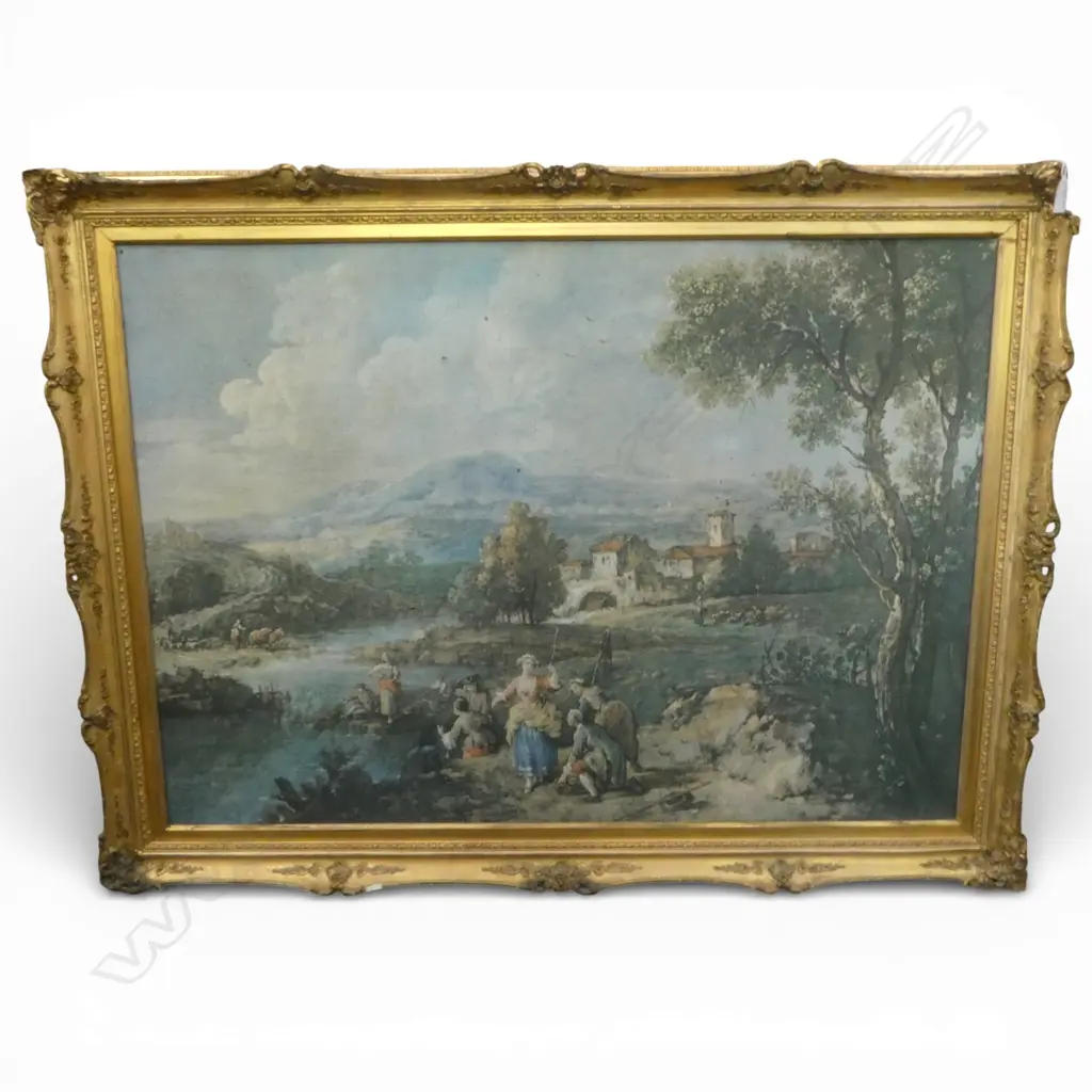 ZAIS (1709-1784), ITALIAN LANDSCAPE, LINEN PRINT, 685x965mm Image 1++