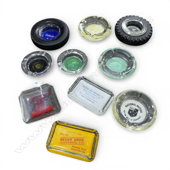 10 ASST. RETRO ADVERTISING CIGARETTE ASH TRAYS