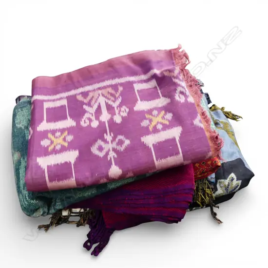 ASST. ETHNIC TEXTILES; 2x PASHMINA, SCARF, THROWS ETC