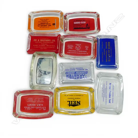 10 ASST. RETRO ADVERTISING CIGARETTE ASH TRAYS
