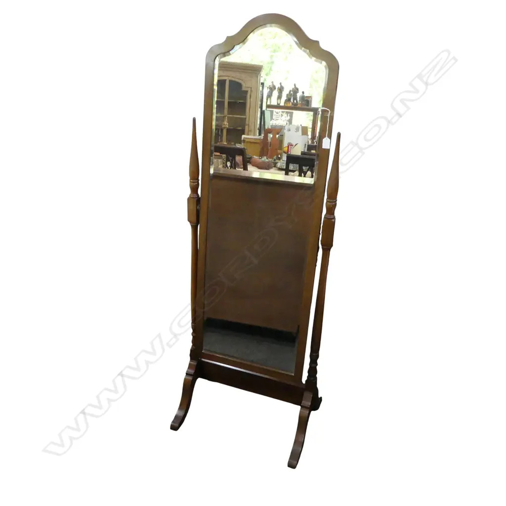 MAHOGANY CHEVAL MIRROR H.1610mm Image 1++