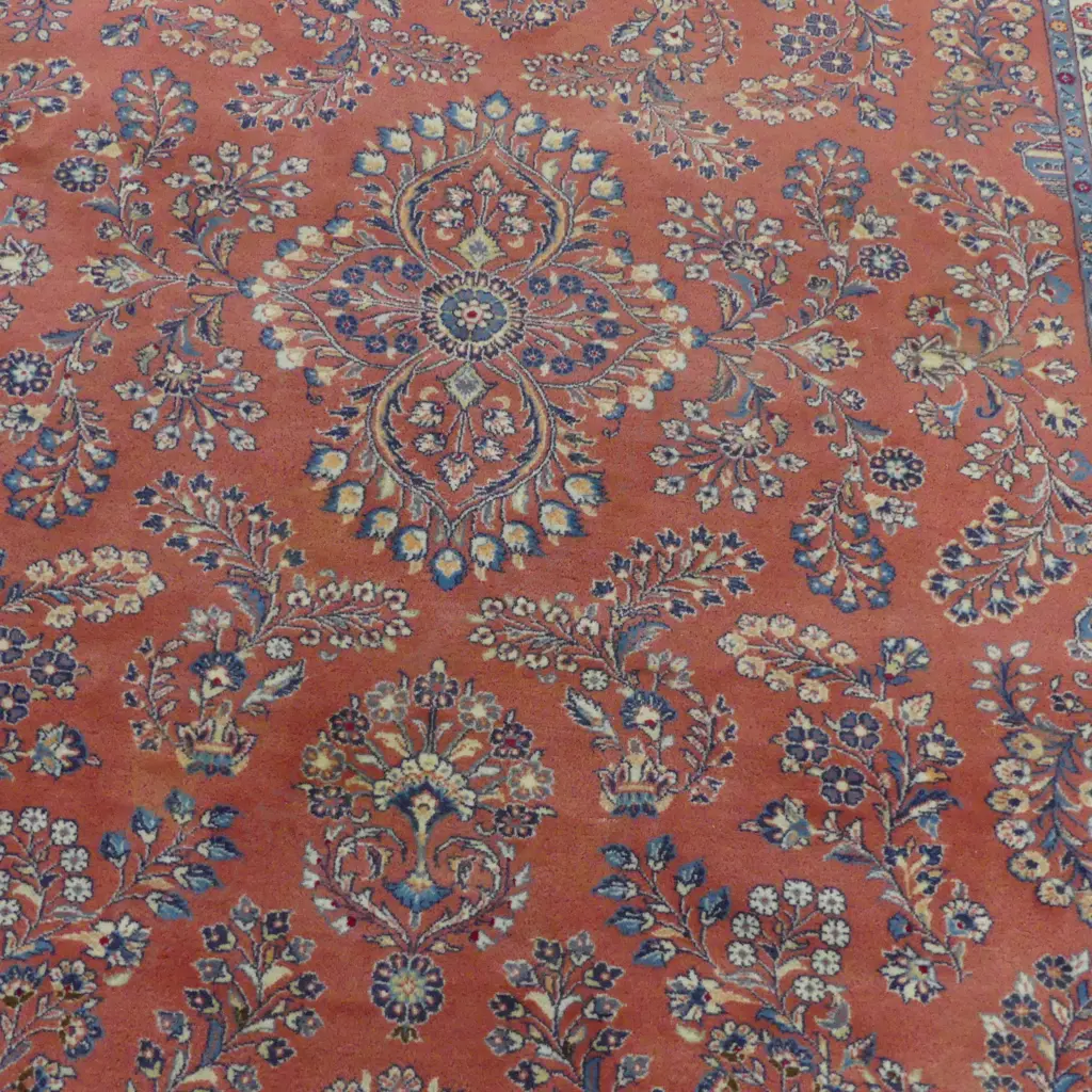 HAND KNOTTED WOOL PILE CARPET 3500x2450mm STAIN IN ONE CORNER Image 1++