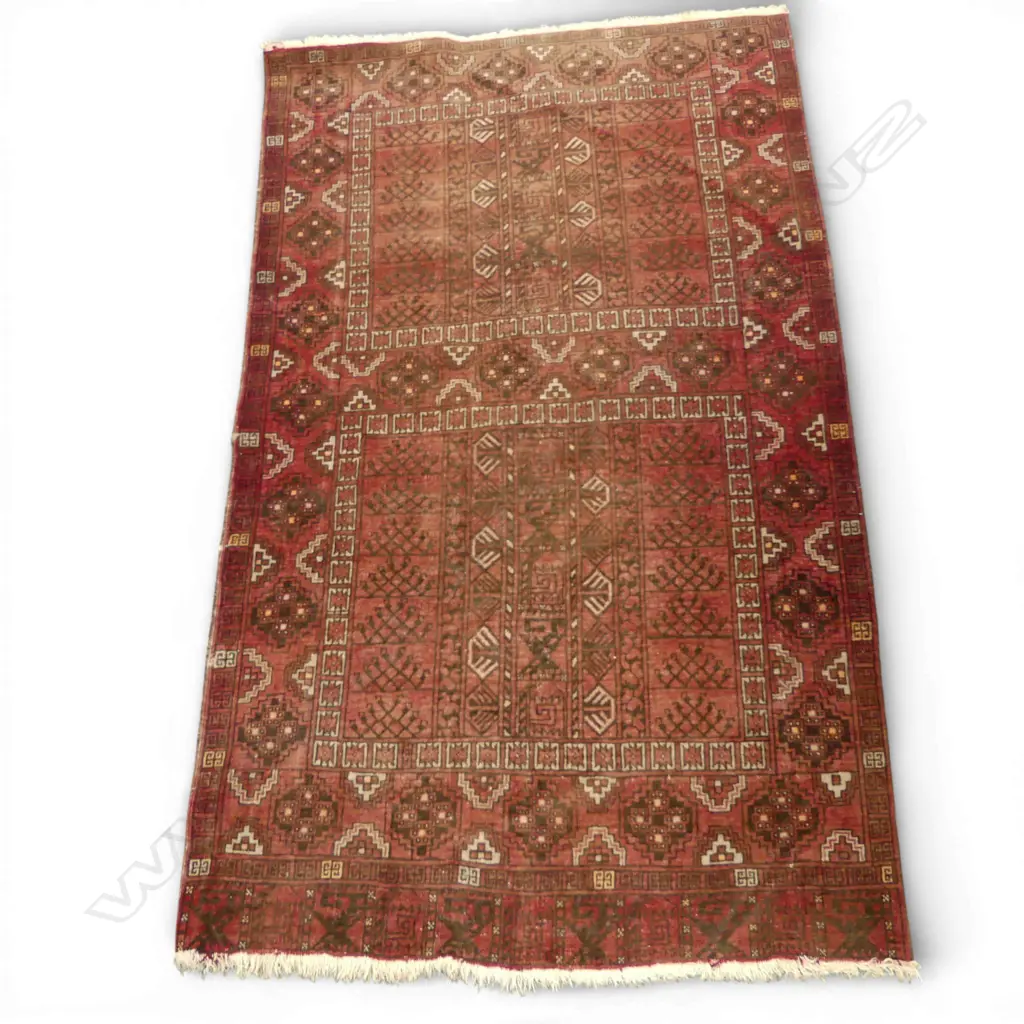 HAND KNOTTED WOOL PILE TURKOMAN RUG  (ORIGINAL PURCHASE PRICE $1500), 1850 x 1110mm Image 1++
