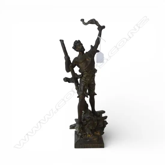 FRENCH SPELTER FIGURINE 'DETRESSE' H.420mm