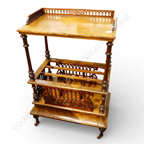 VICTORIAN WALLNUT CANTERBURY 610x405x980mm