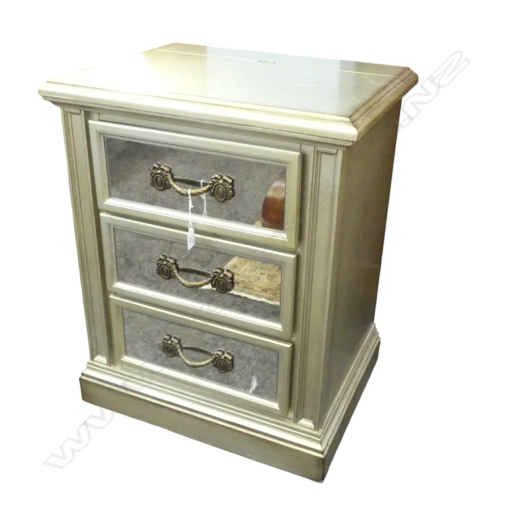 MIRRORED BEDSIDE DRAWERS 560x430x690mm Image 1++