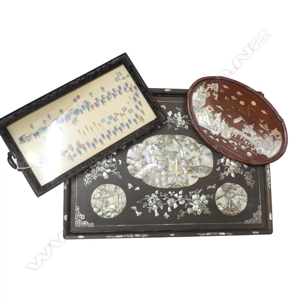 3 ORIENTAL TRAYS; LARGEST 440x605mm Image 1++