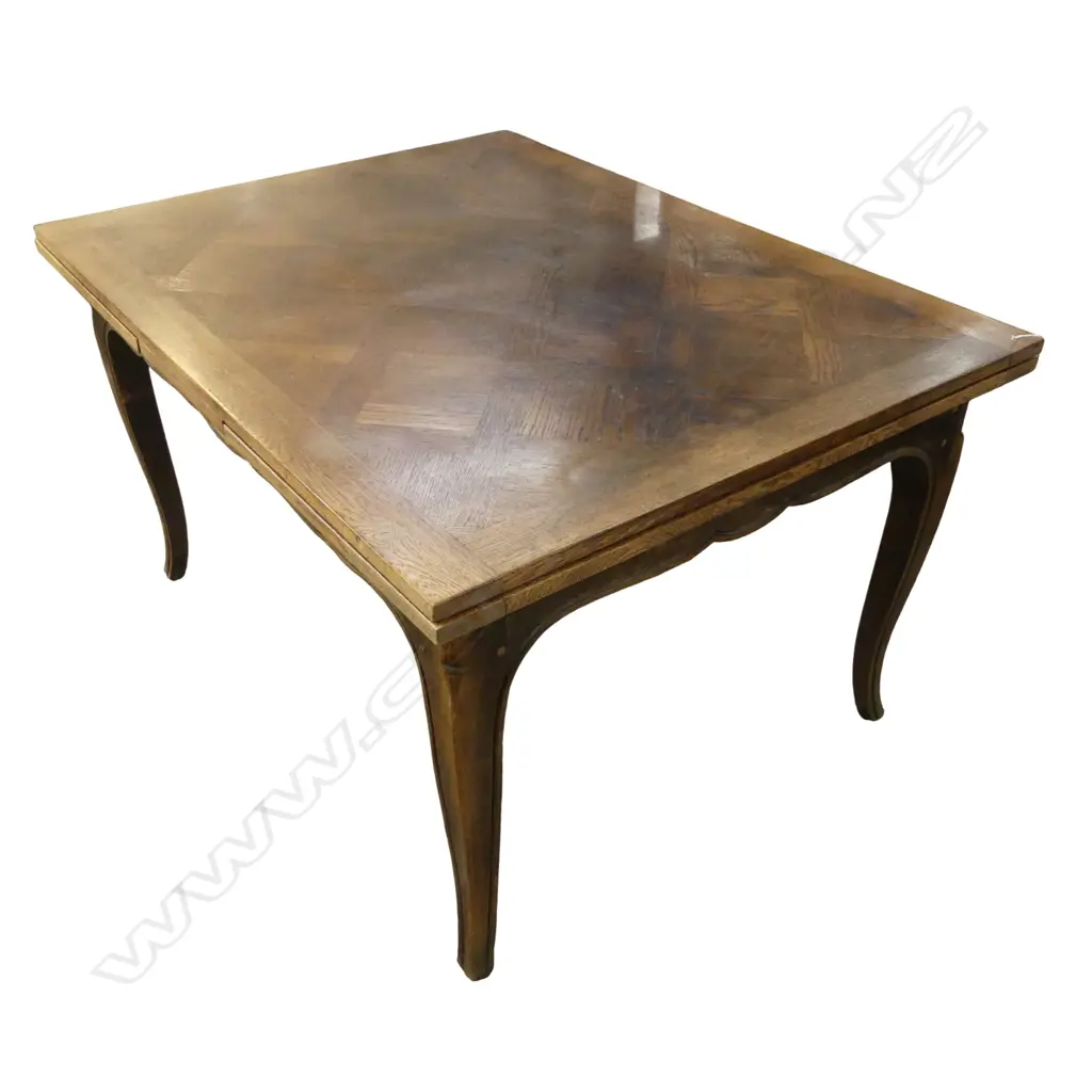 FRENCH STYLE PARQUET TOP EXTENSION DINGING TABLE 1300x1000x740mm EACH LEAF ADDS 500mm Image 1++