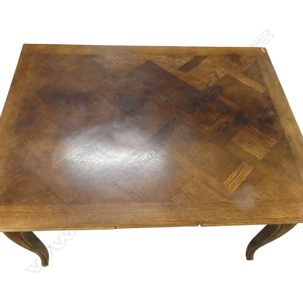 FRENCH STYLE PARQUET TOP EXTENSION DINGING TABLE 1300x1000x740mm EACH LEAF ADDS 500mm Image 1++