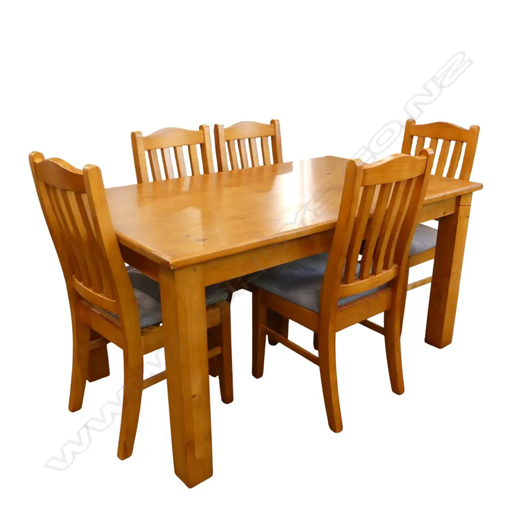 CONTEMPORARY PINE SIX SEATER DINING TABLE 760 (w) X 1500 (H) X 900 (D) Image 1++