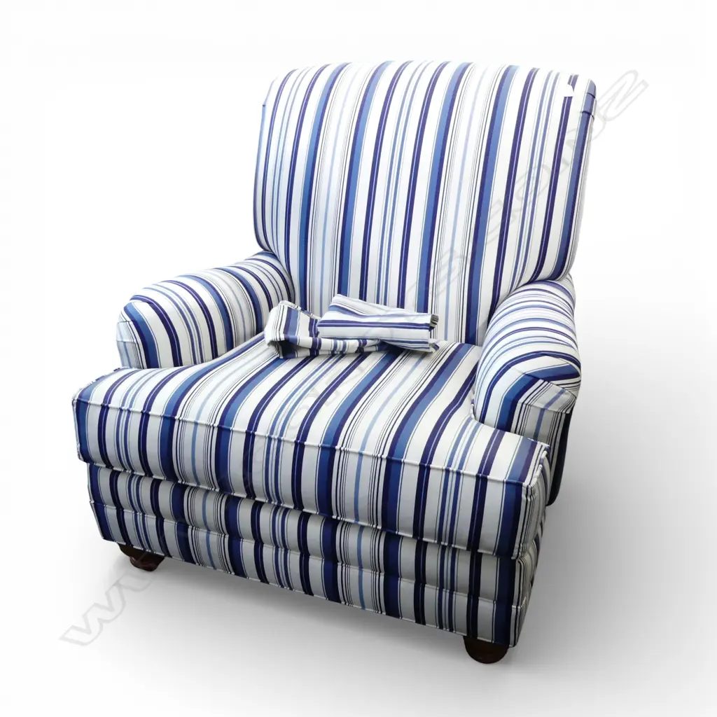 ETHAN ALLEN BLUE STRIPE ARMCHAIR 860x830x900mm Image 1++