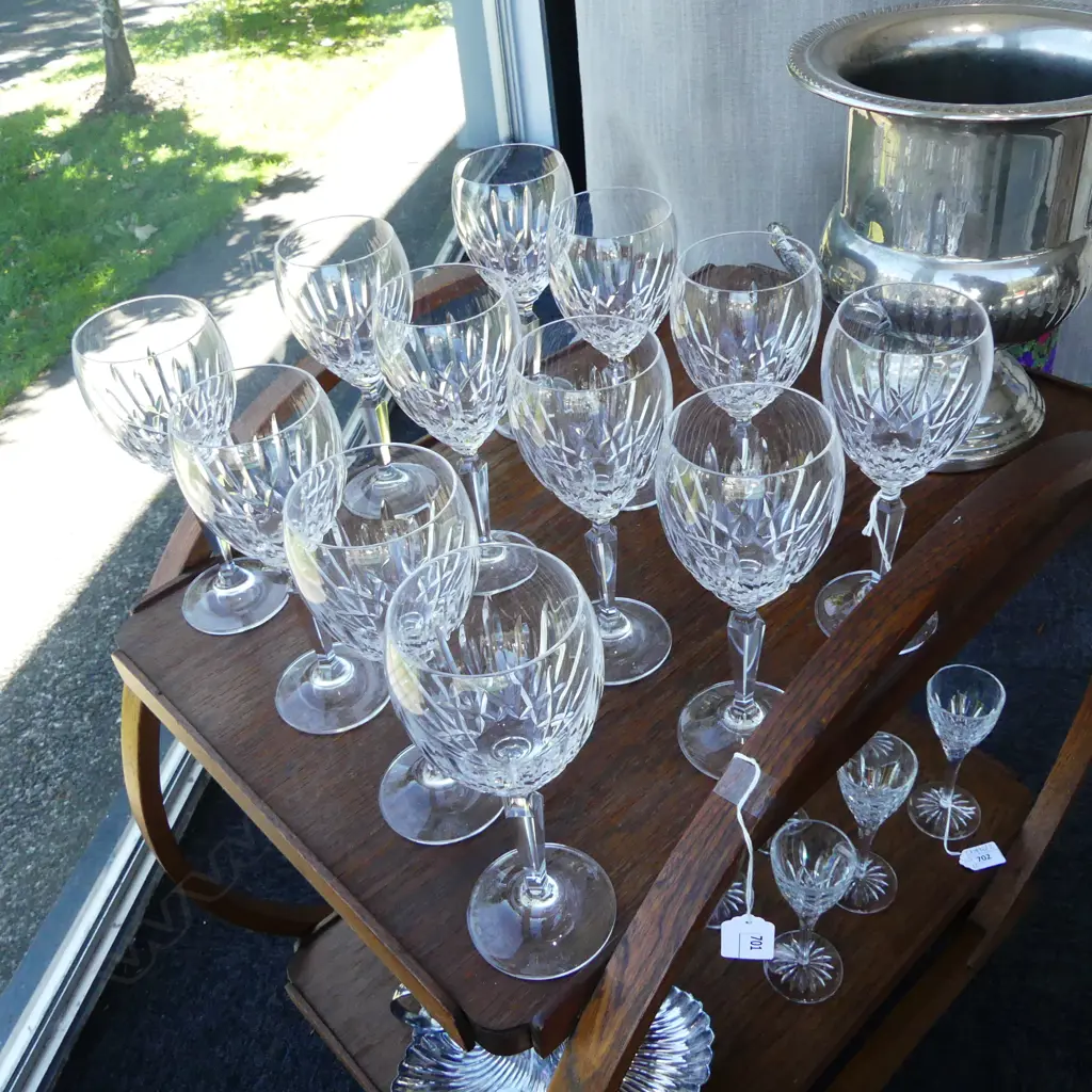 12 WATERFORD CRYSTAL WINE GLASSES H.190mm Image 1++