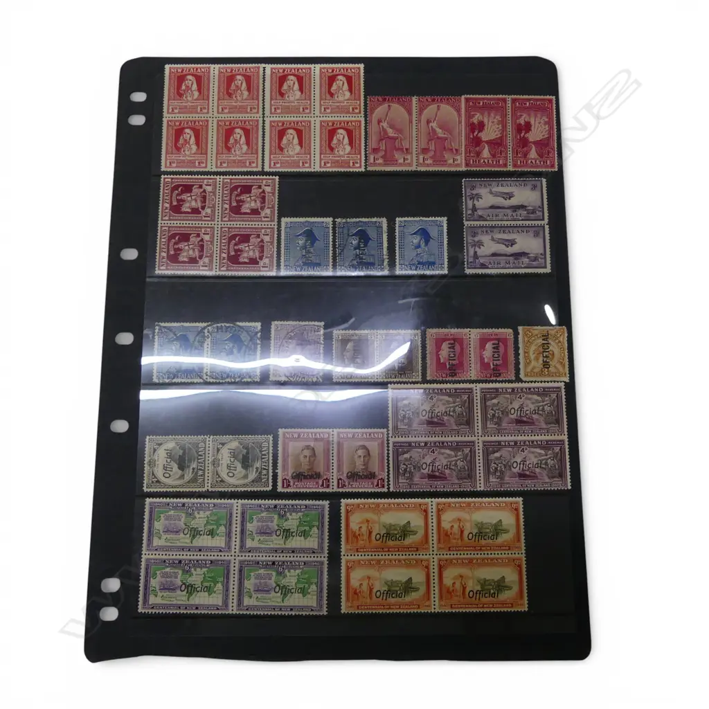 SHEET OF EARLY NZ STAMPS Image 1++
