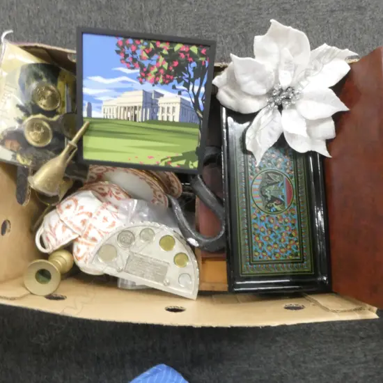 CHINA, 2 ORIENTAL WOODEN BOXES, STAMPS ETC